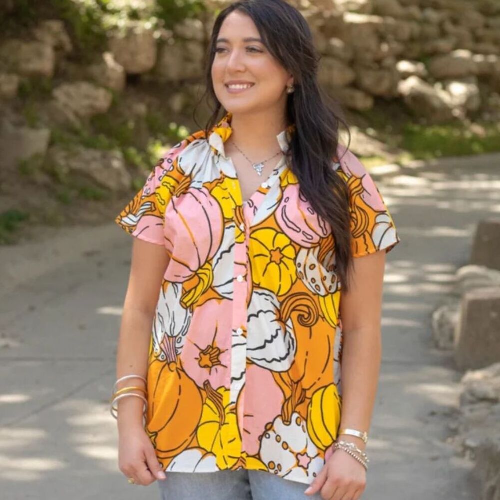 NWT Layerz Clothing Pumpkin Print Top, XL (D3)